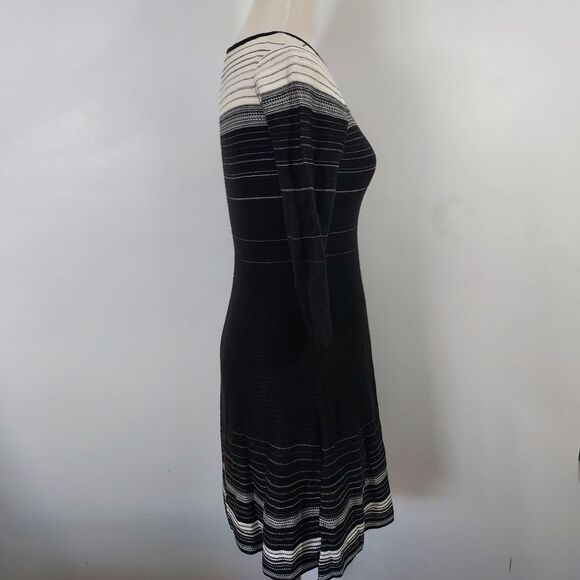 Nine West Knit Sweater Dress size XS Fit Flare Stripe Acrylic Elastane NWT - Picture 5 of 14